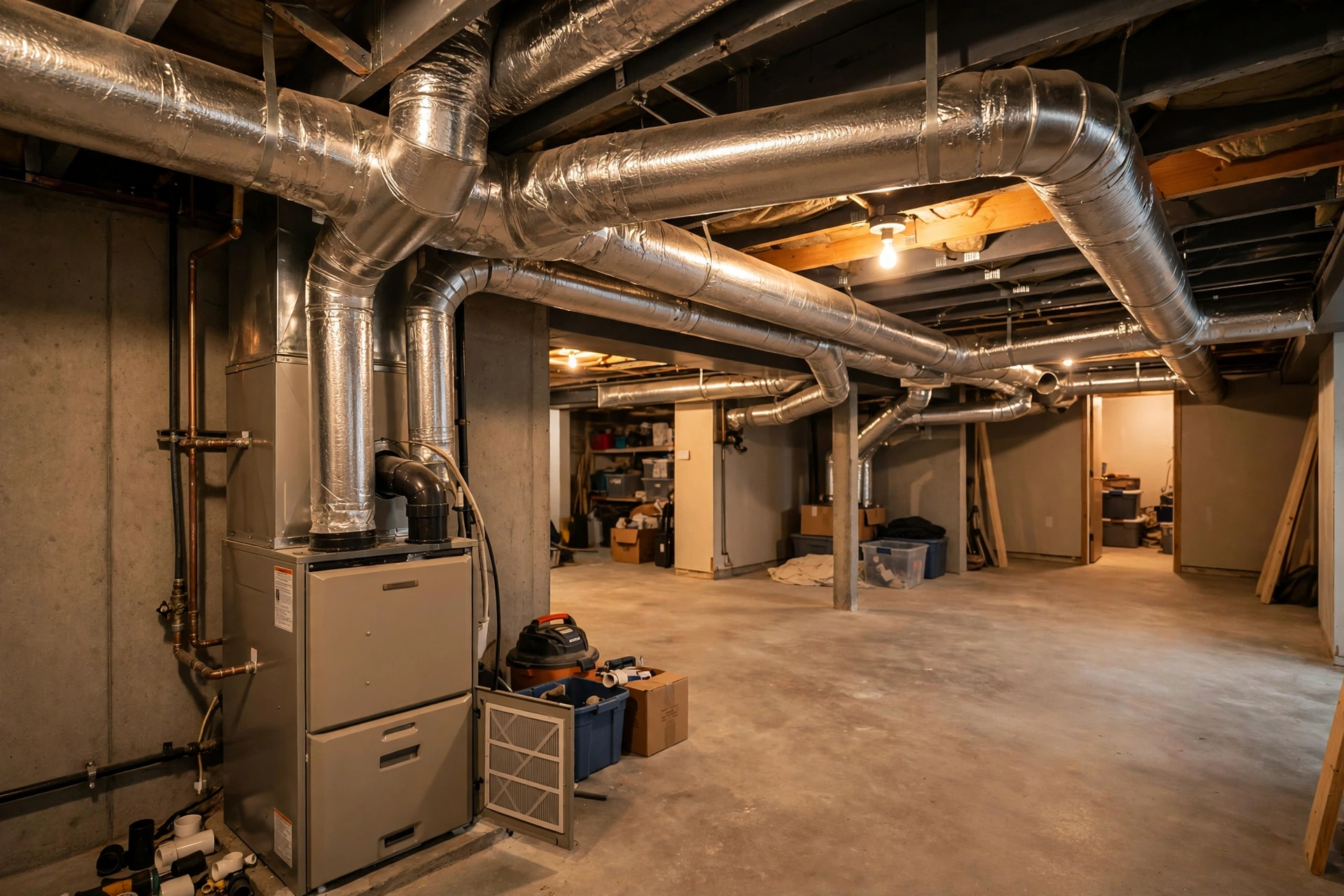 Home heating system running during winter in New Hampshire