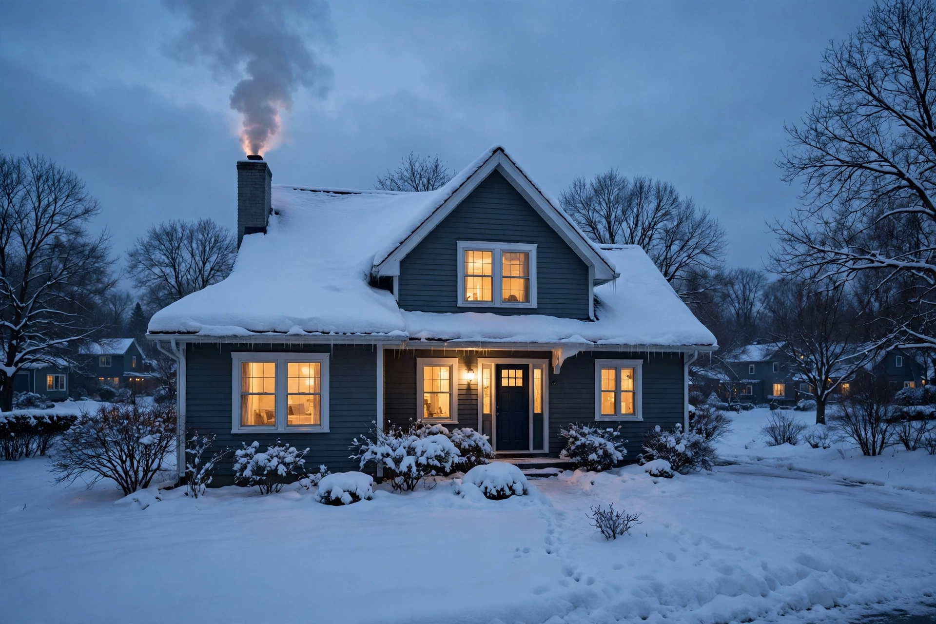 Gas furnace unit in a residential basement in Dover, New Hampshire