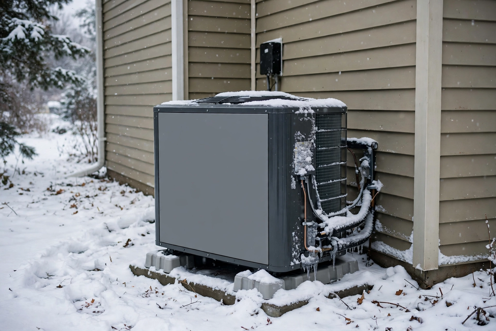 Gas furnace unit in a residential basement in Lebanon, New Hampshire