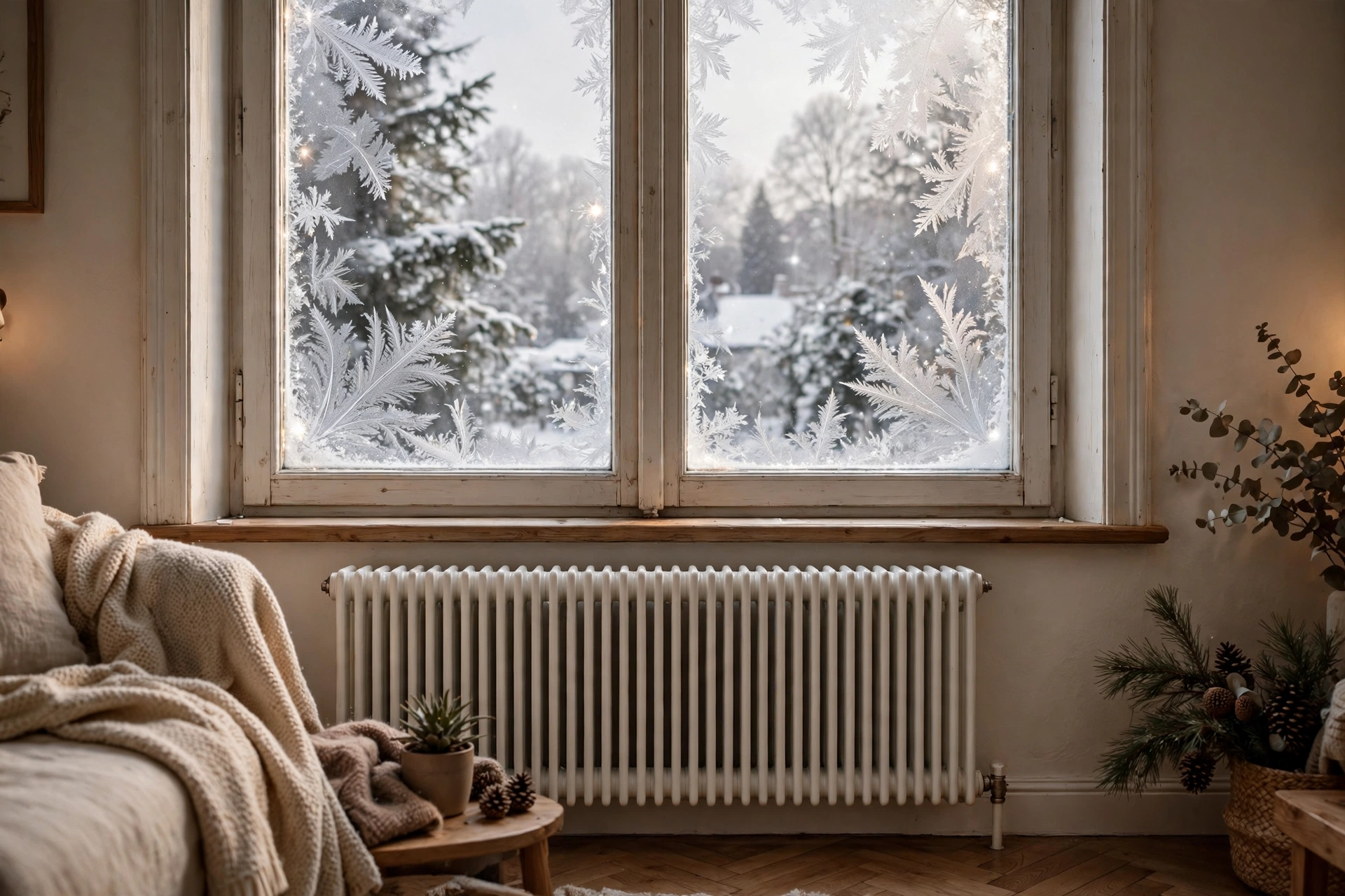 Furnace technician inspecting a home heating system in Merrimack, New Hampshire