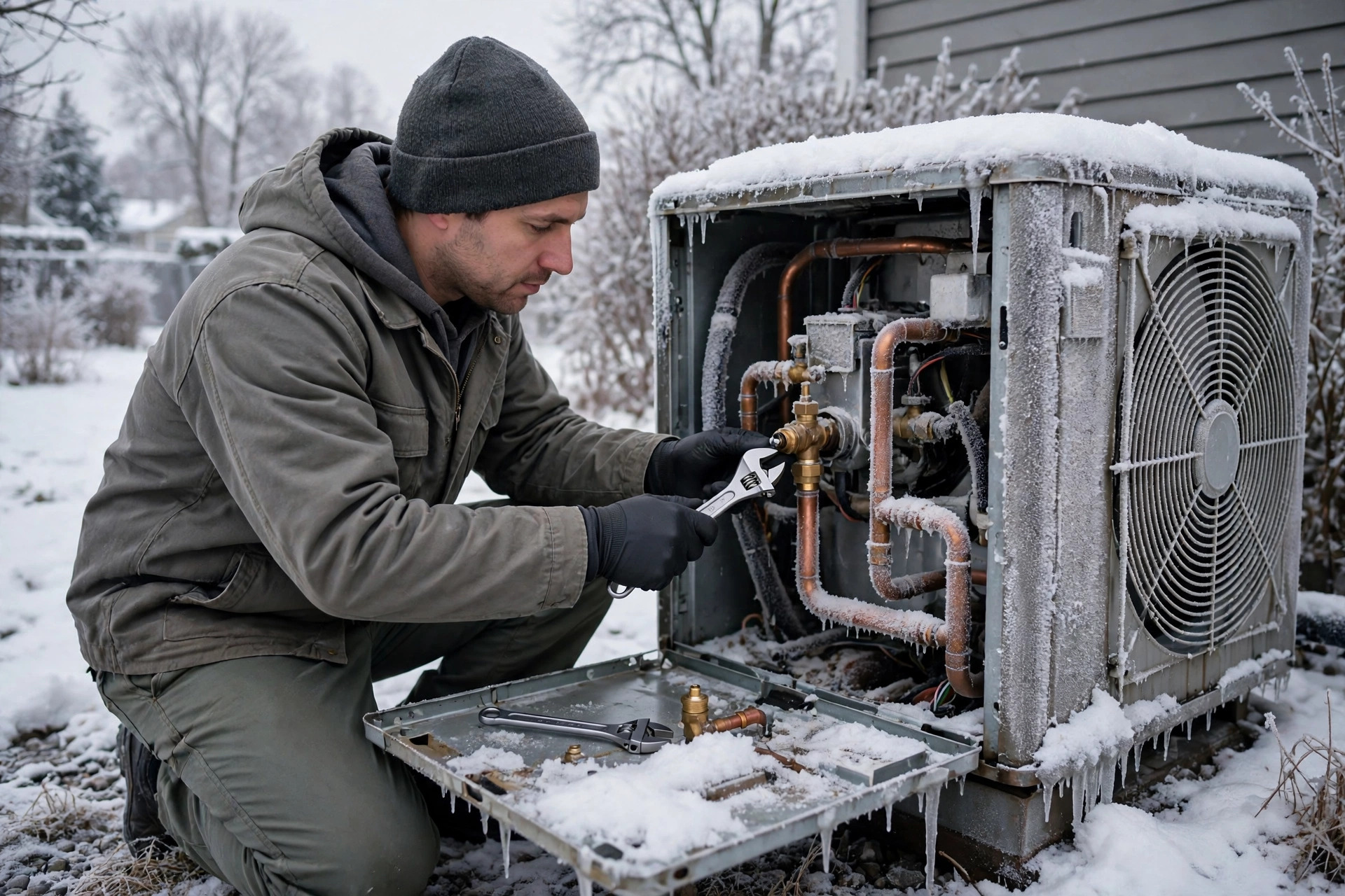 Furnace blower motor during a maintenance visit in a New Hampshire home
