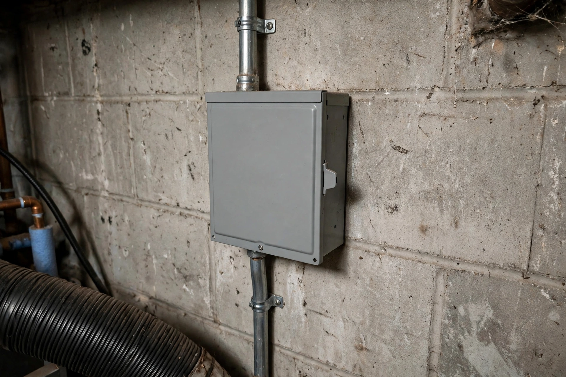 Modern high efficiency furnace installed in a utility room in New Hampshire